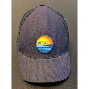 BLACK CLOVER Hat - Tropic Scene Navy Woven Patch Trucker Live Lucky Cap Snapback